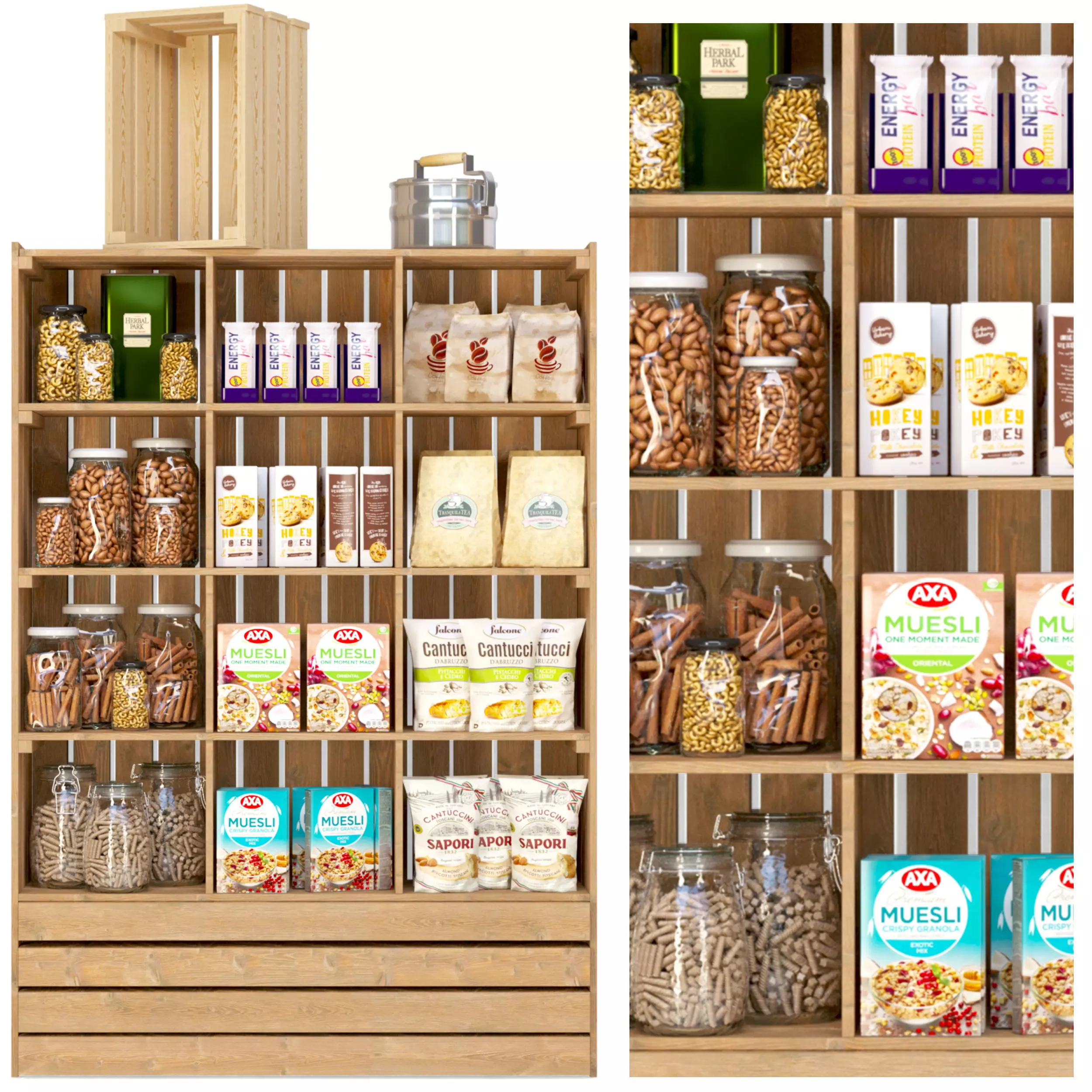 Rack with groceries in the store 2 3D model