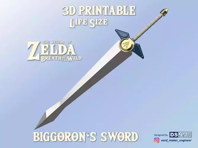 Biggoron Sword from Zelda Breath of the Wild - Life Size 3D print model