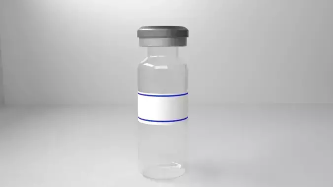 Vaccine Bottle with Label 3D model