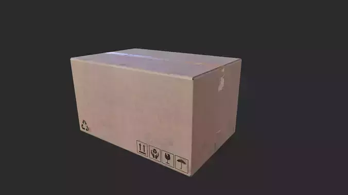 Cardboard Box 02 Low-poly 3D model