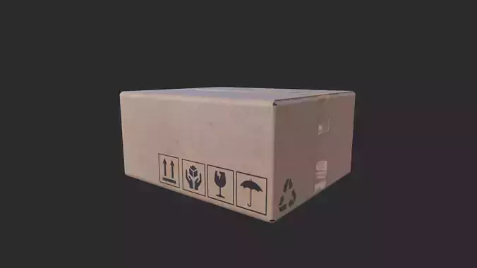 Cardboard Box 03 Low-poly 3D model