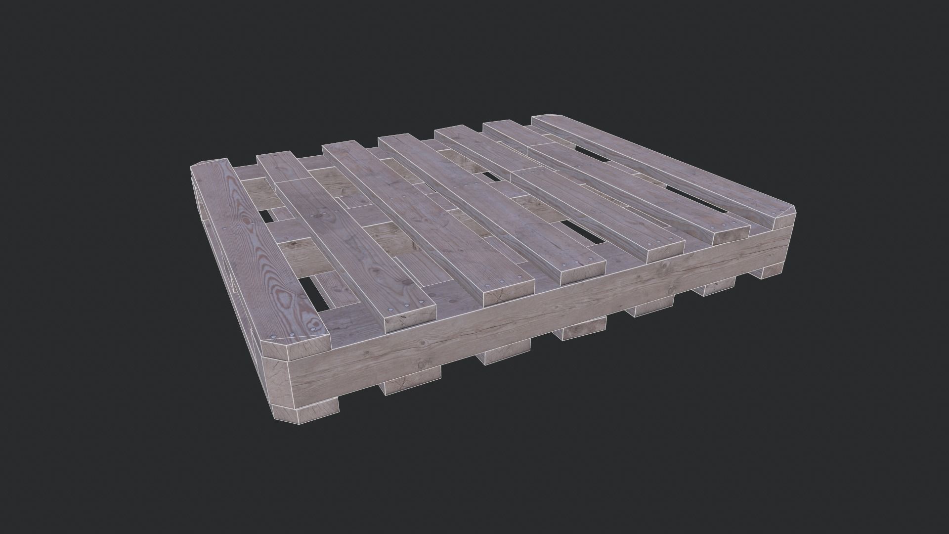 Euro Pallet 02 Low-poly 3D model_5