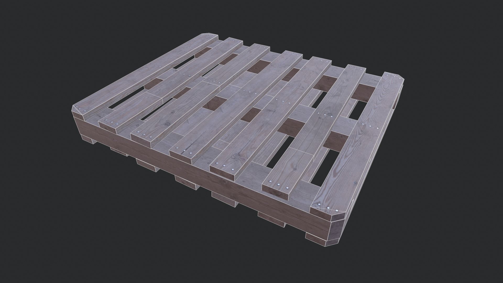 Euro Pallet 02 Low-poly 3D model_4