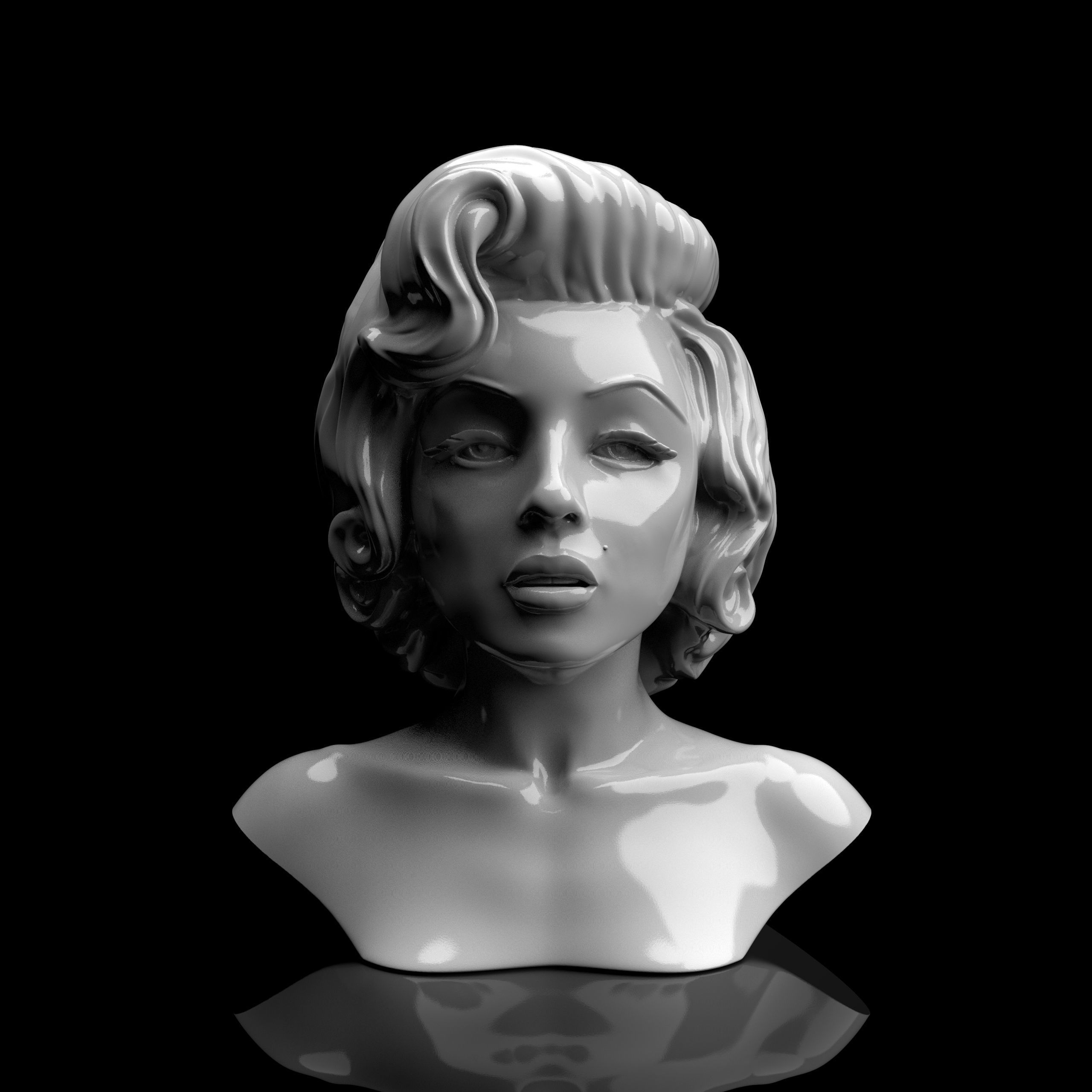Marilyn Monroe STL pot 3D print model_1