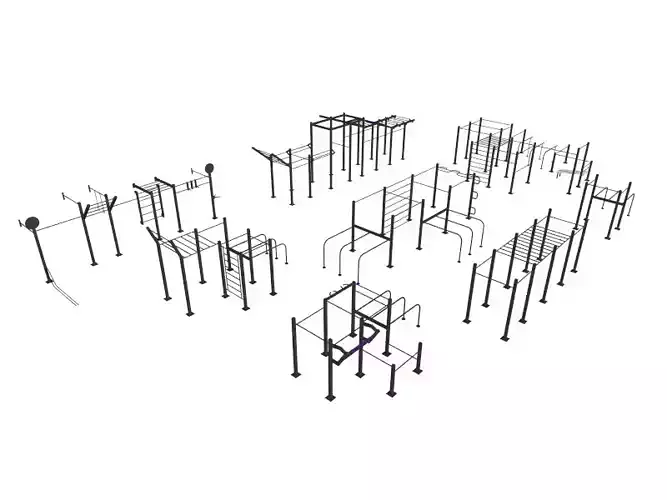 crossfit equipments 3D model