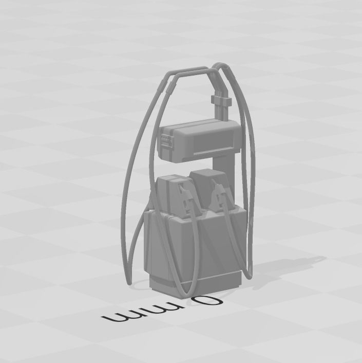 GARAGE FUEL PUMP 4MM SCALE OO HO GAUGE MODEL RAILWAY 3D print model_2
