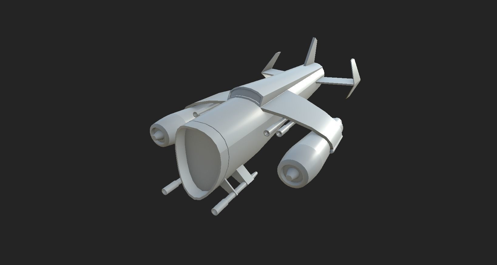 Aircraft Spaceship 04 - Classic Style Spacecraft Low-poly 3D model_11