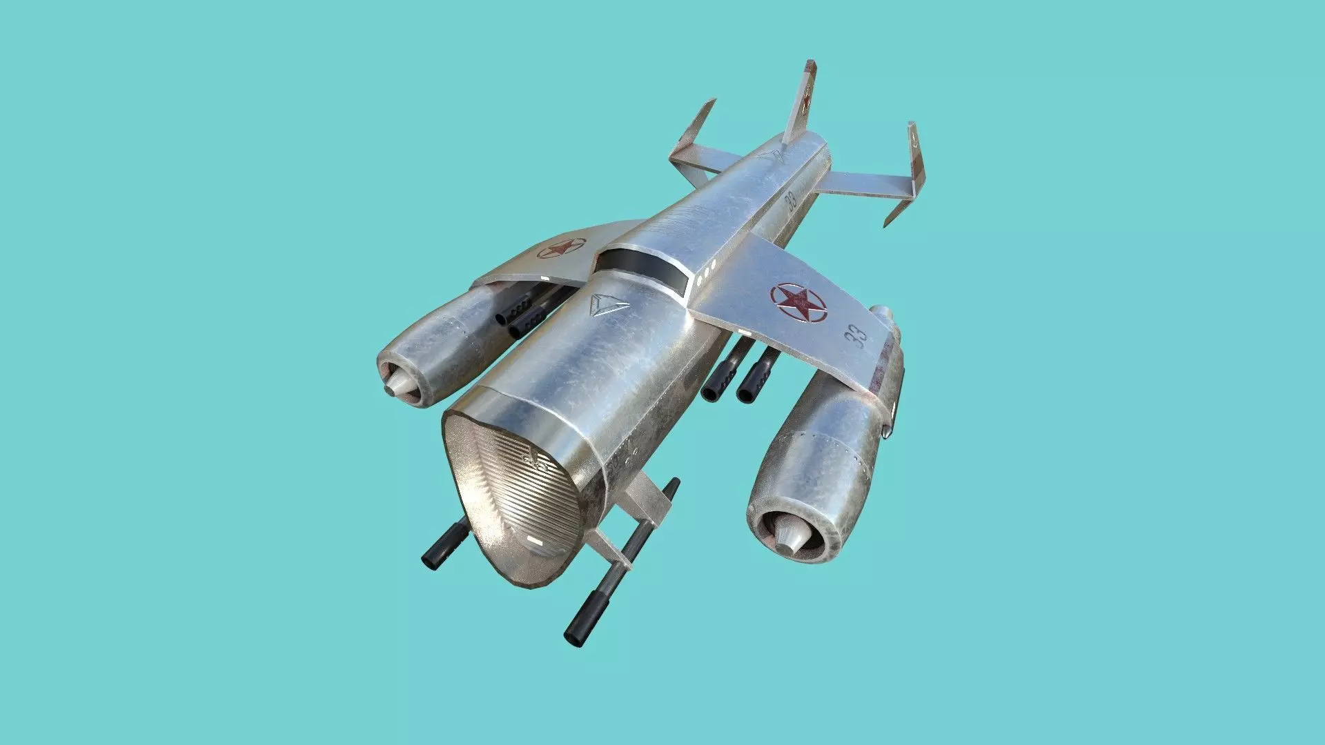 Aircraft Spaceship 04 - Classic Style Spacecraft Low-poly 3D model_0