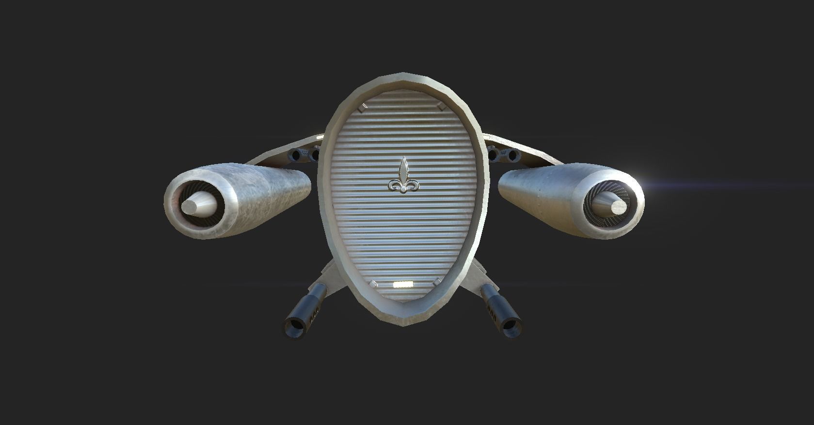 Aircraft Spaceship 04 - Classic Style Spacecraft Low-poly 3D model_7