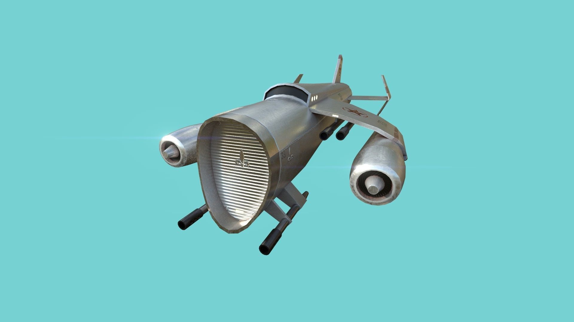 Aircraft Spaceship 04 - Classic Style Spacecraft Low-poly 3D model_1