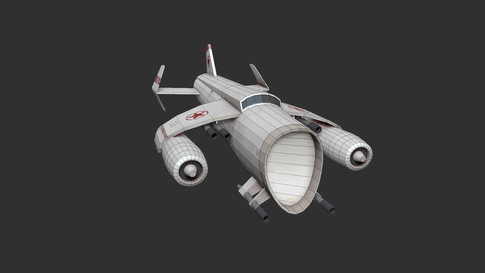 Aircraft Spaceship 04 - Classic Style Spacecraft Low-poly 3D model_12