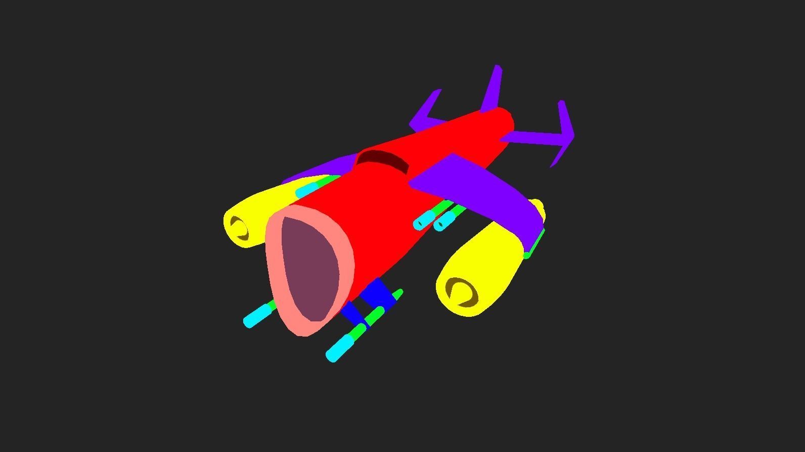 Aircraft Spaceship 04 - Classic Style Spacecraft Low-poly 3D model_10