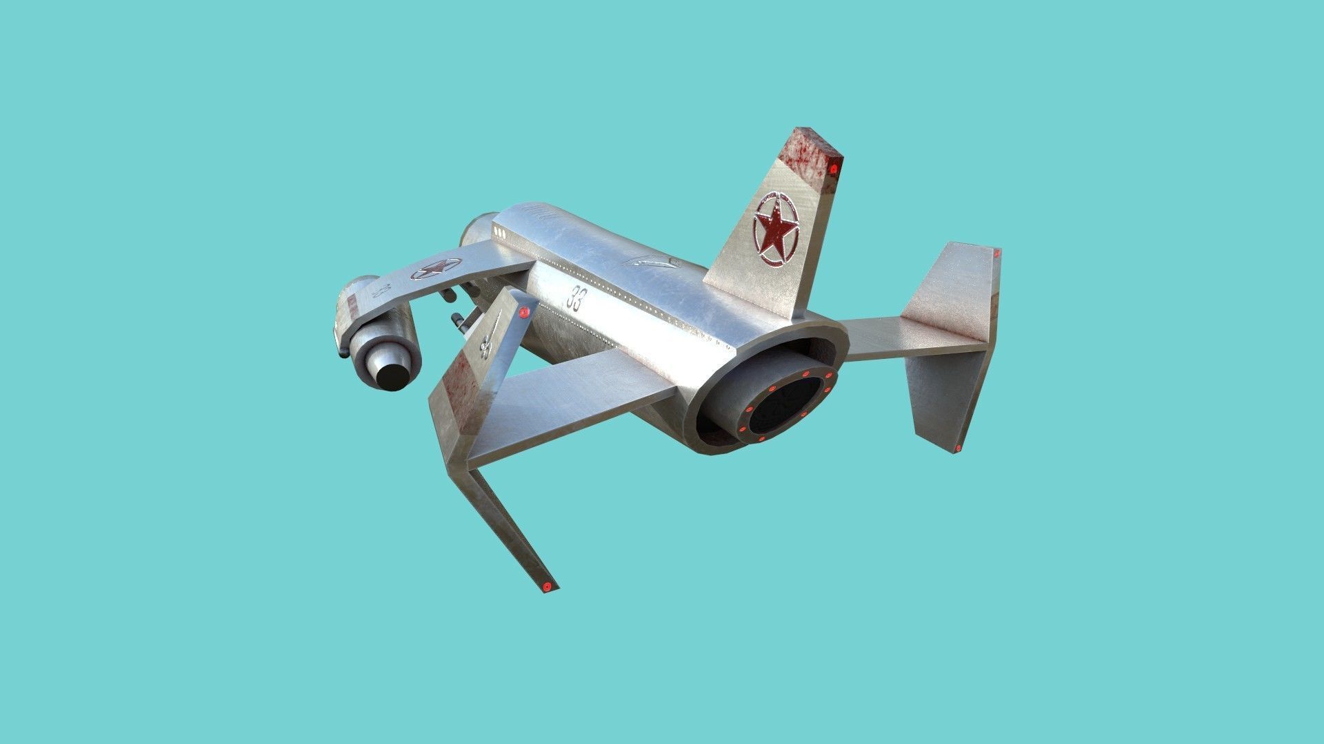 Aircraft Spaceship 04 - Classic Style Spacecraft Low-poly 3D model_2
