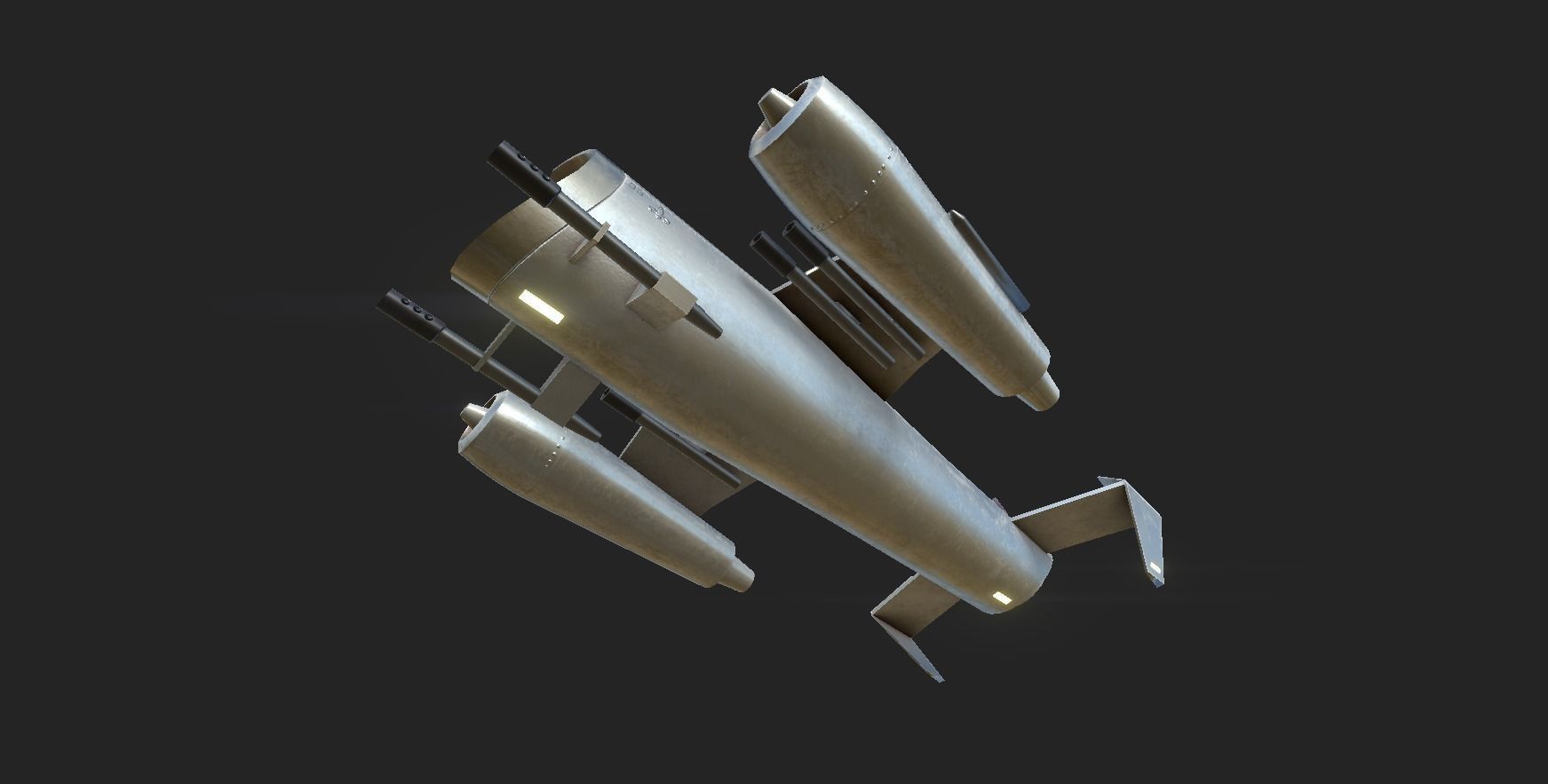 Aircraft Spaceship 04 - Classic Style Spacecraft Low-poly 3D model_5