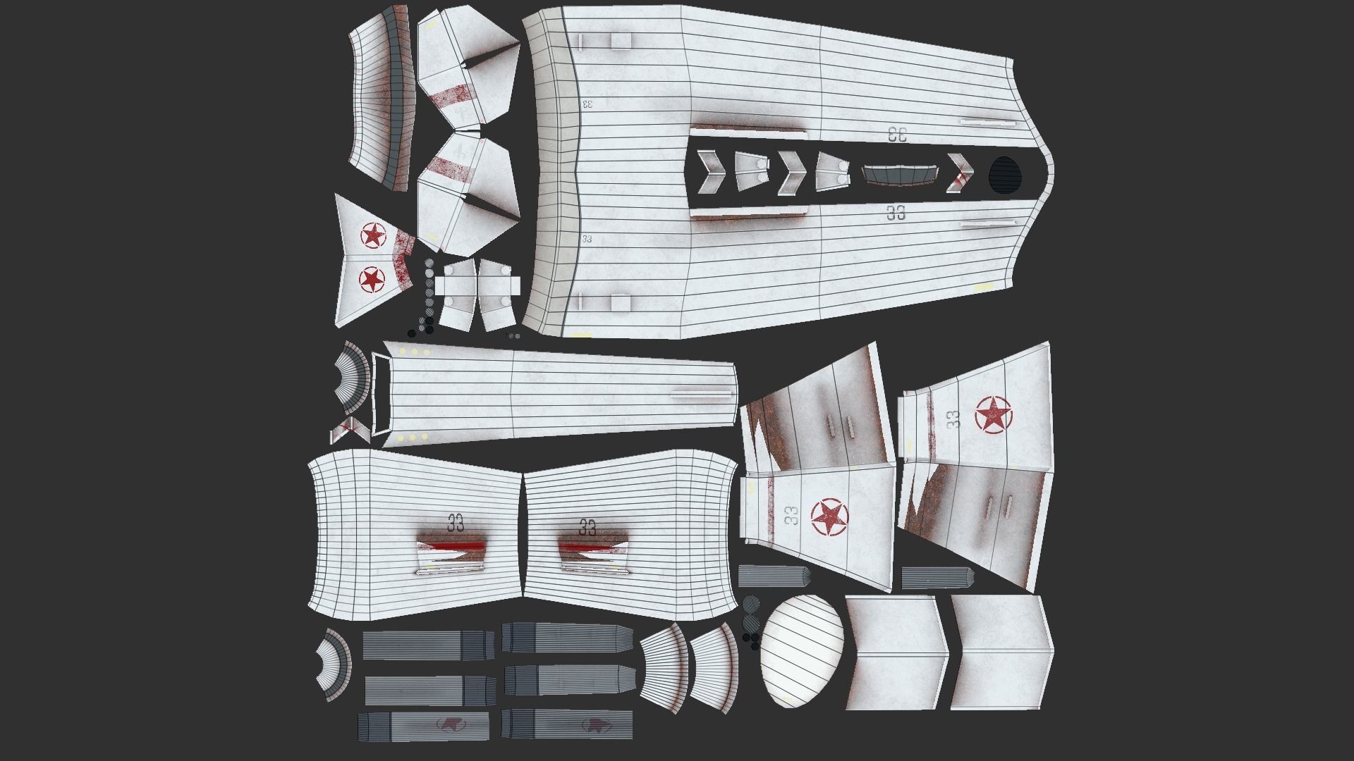 Aircraft Spaceship 04 - Classic Style Spacecraft Low-poly 3D model_14