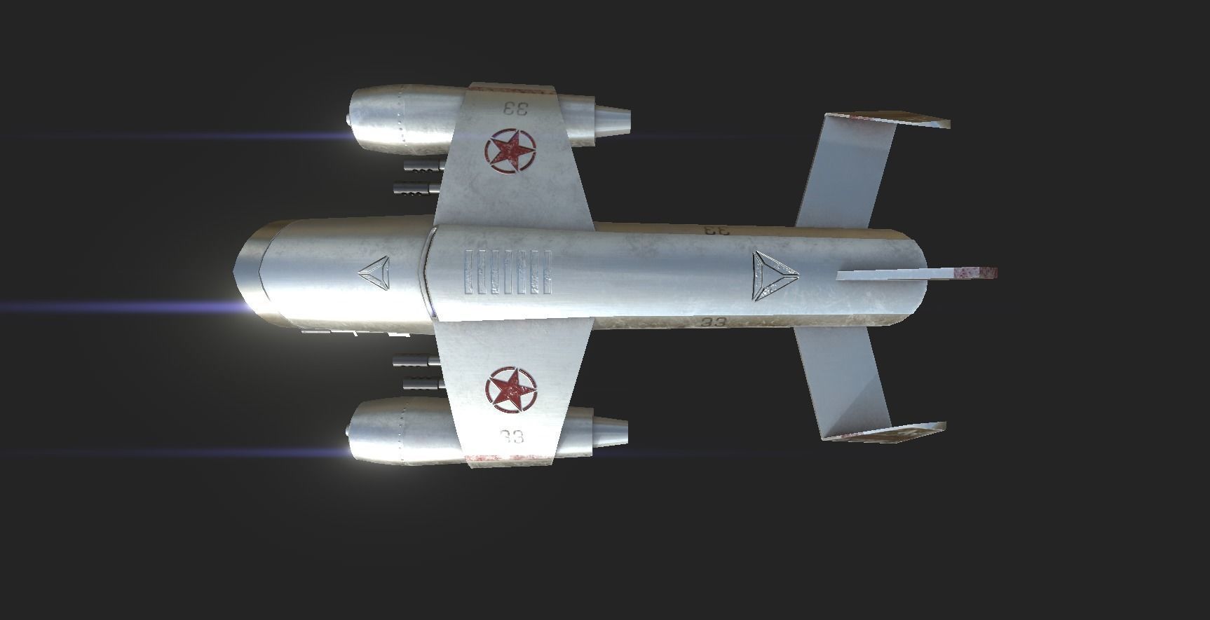 Aircraft Spaceship 04 - Classic Style Spacecraft Low-poly 3D model_3