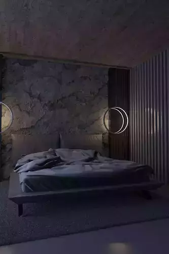 Bedroom Model Gray Lights Ready