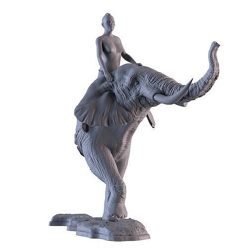 Elephant Torso Statue 3D print model