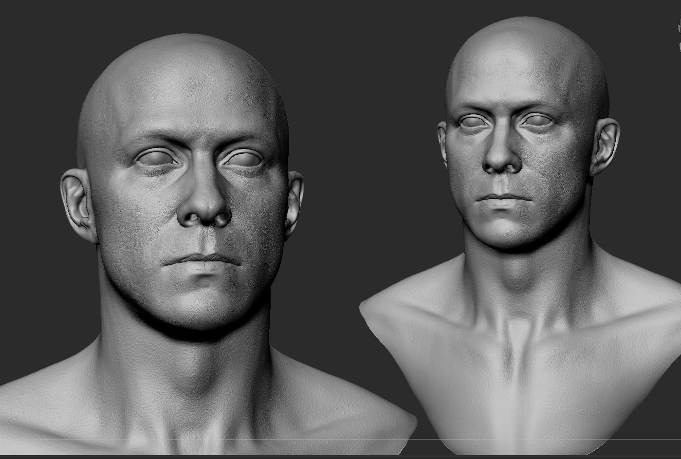 White Male Head Anatomy 3D model_9