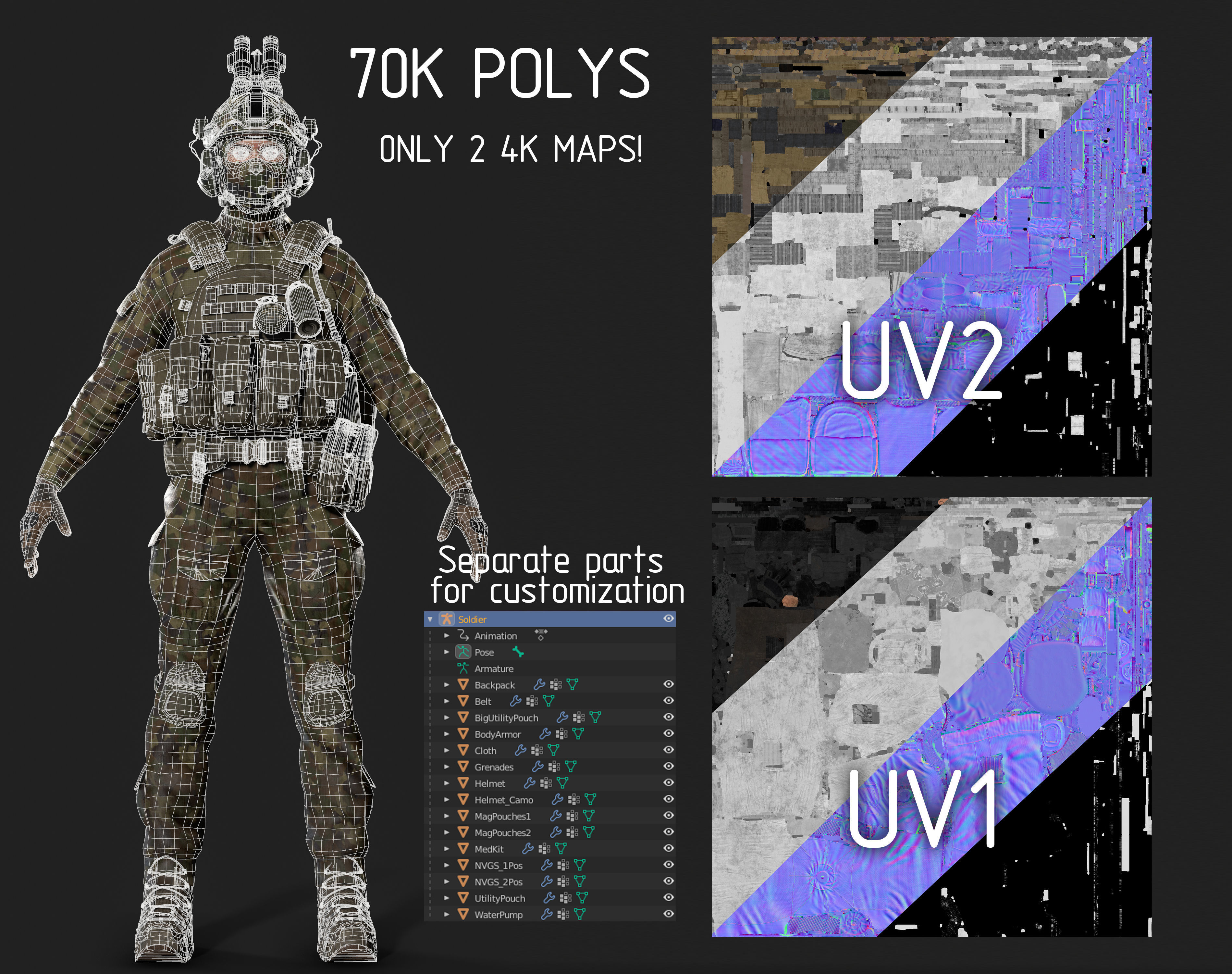 US Soldier GAME READY Low-poly 3D model_4