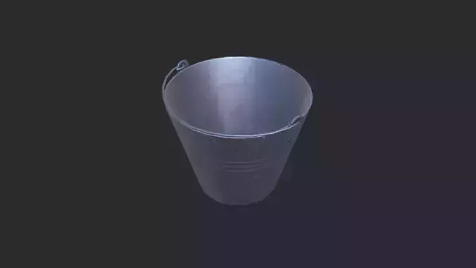 Galvanized Bucket Low-poly 3D model