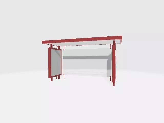 Bus stand Low-poly 3D model_0