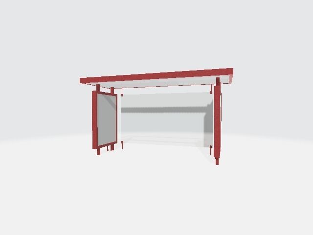 Bus stand Low-poly 3D model_1