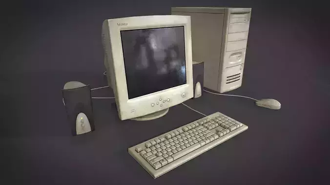Old Computer Low-poly 3D model