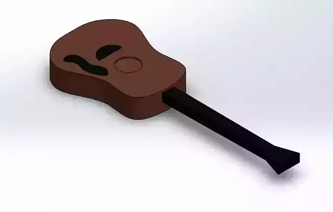Guitar 3D model Actual Size
