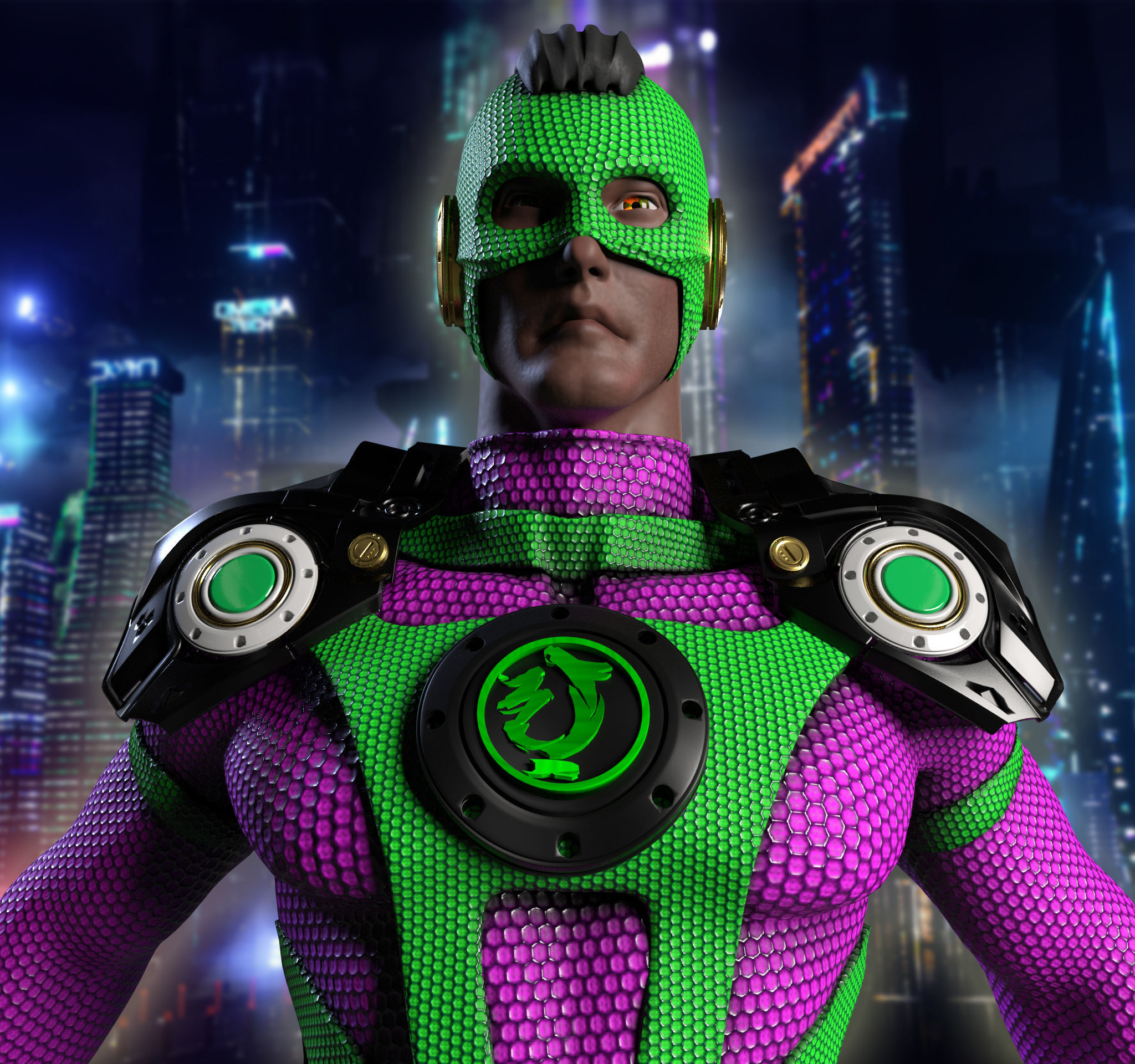 SUPER HERO CHARACTOR HIGH POLY WITH PBR  TEXTURES 3D model_4