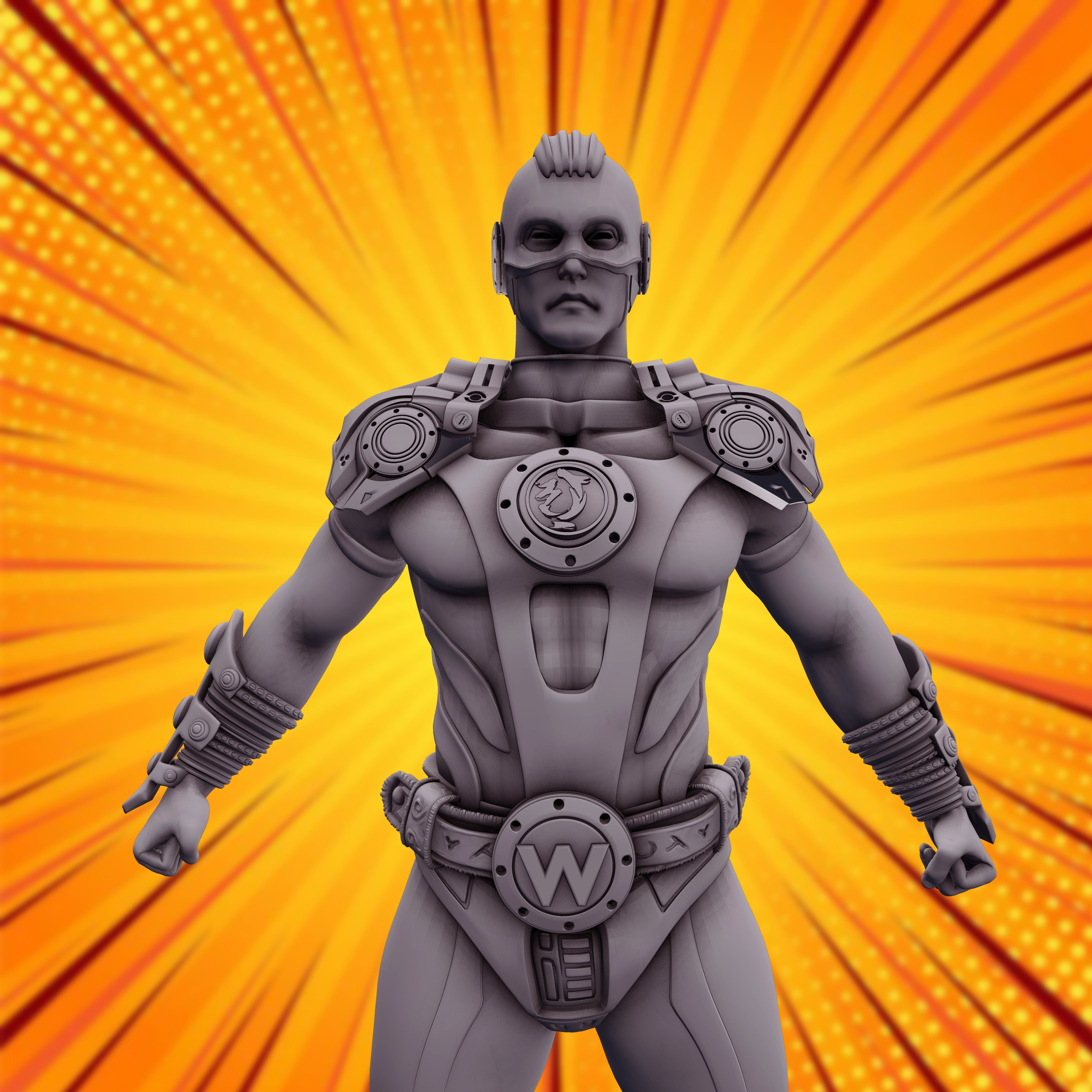 SUPER HERO CHARACTOR HIGH POLY WITH PBR  TEXTURES 3D model_3