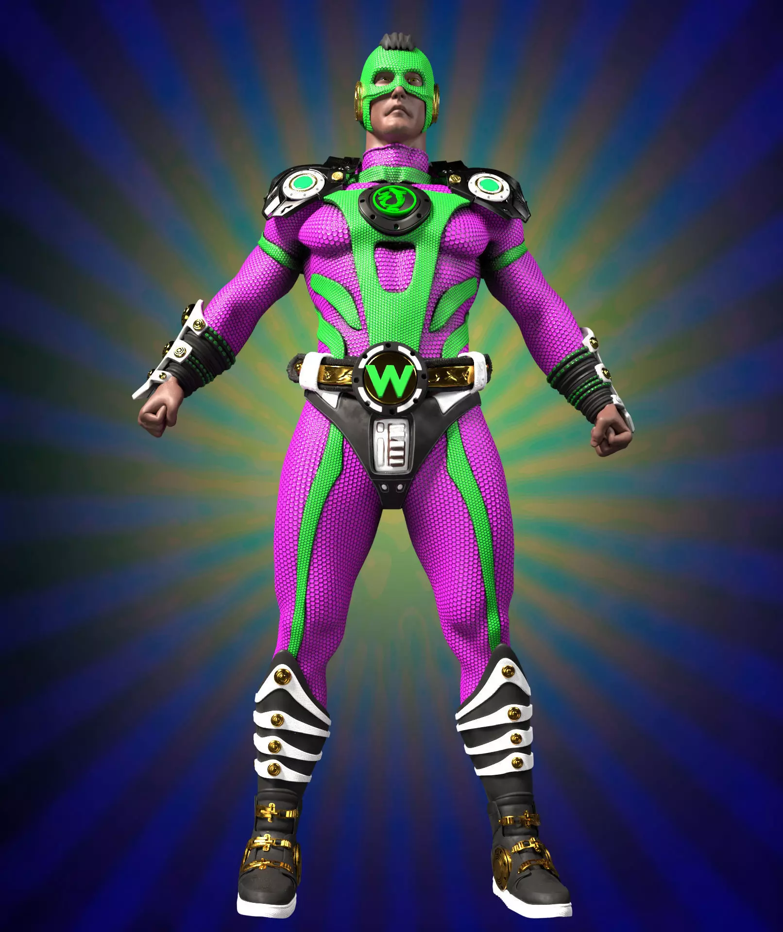 SUPER HERO CHARACTOR HIGH POLY WITH PBR  TEXTURES 3D model_0