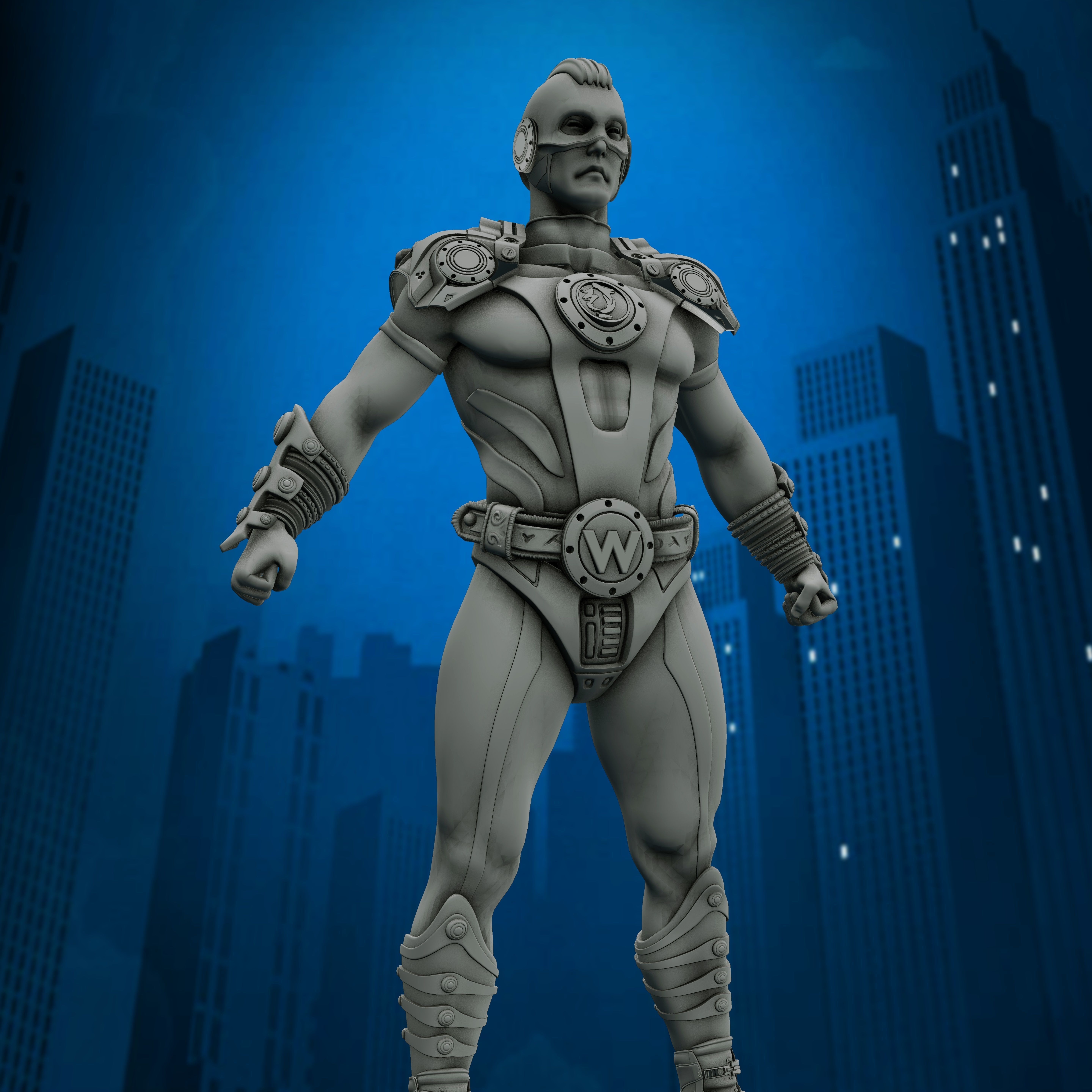 SUPER HERO CHARACTOR HIGH POLY WITH PBR  TEXTURES 3D model_5