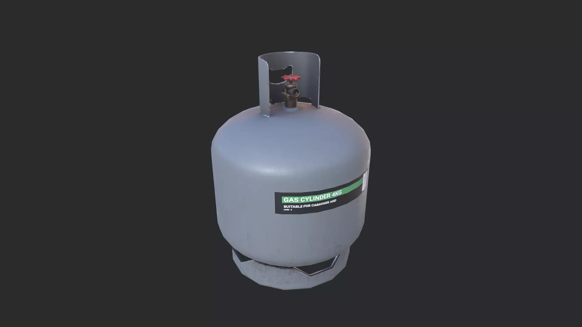 Gas Cylinder Low-poly 3D model_0