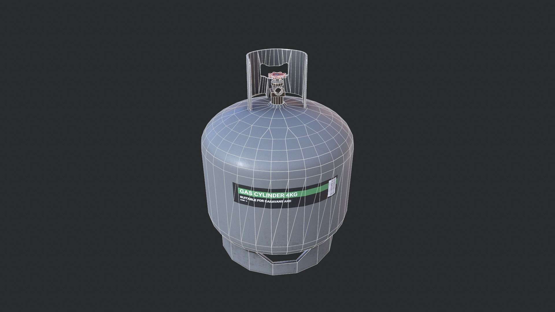 Gas Cylinder Low-poly 3D model_5