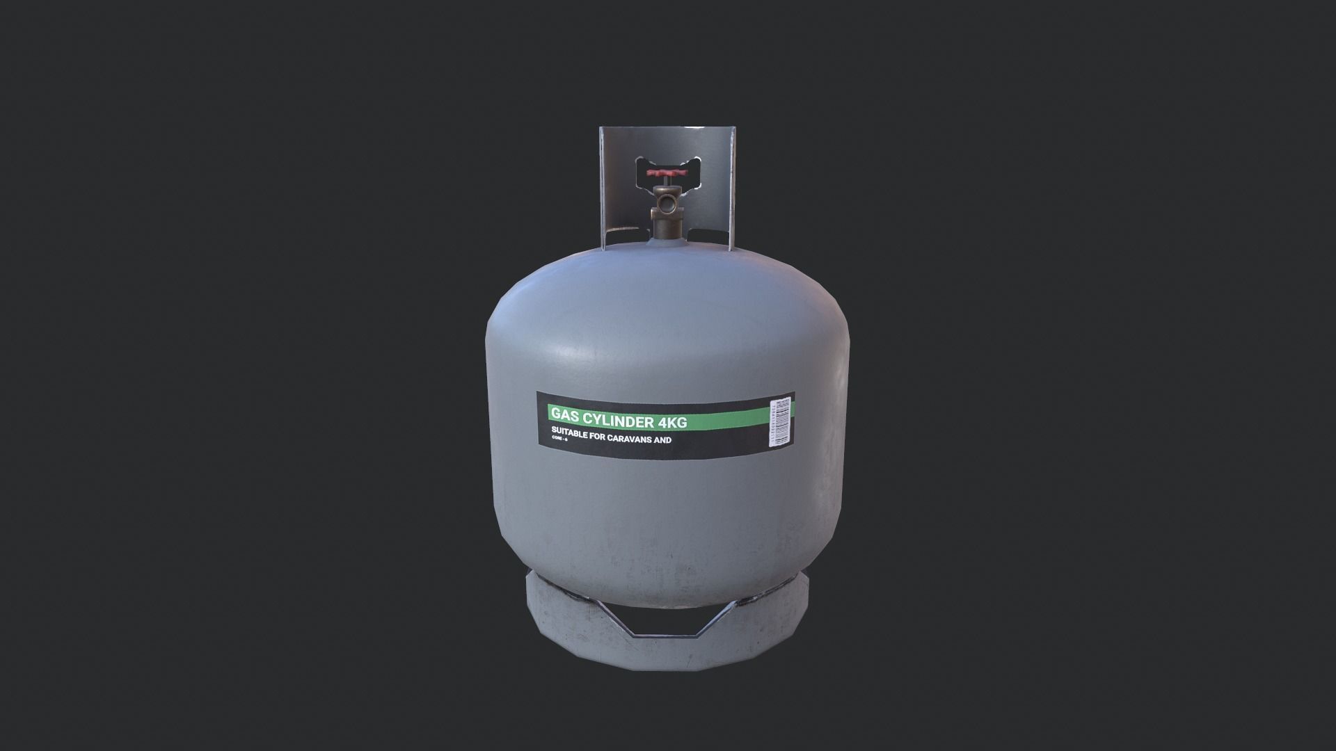 Gas Cylinder Low-poly 3D model_1