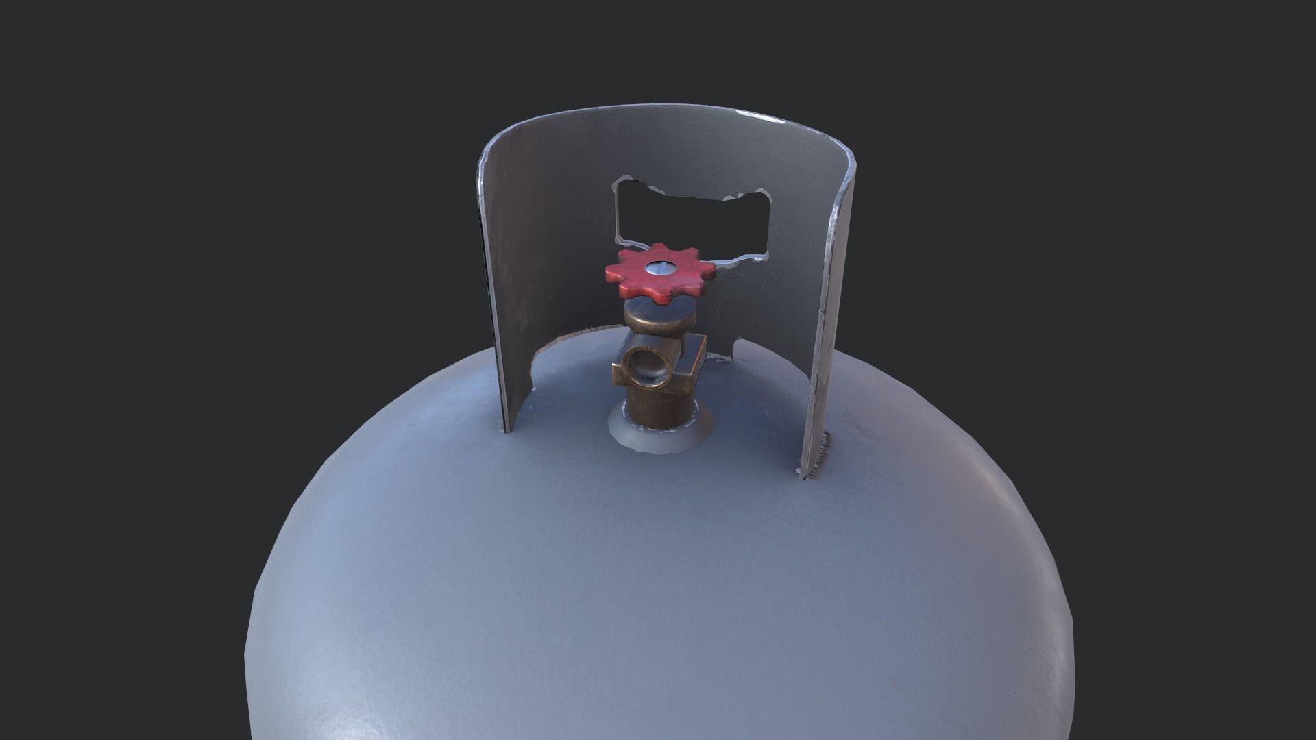 Gas Cylinder Low-poly 3D model_2