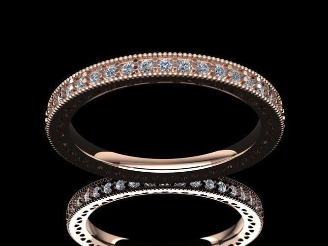 Round Diamond Ring Tiffany Style 3D print model