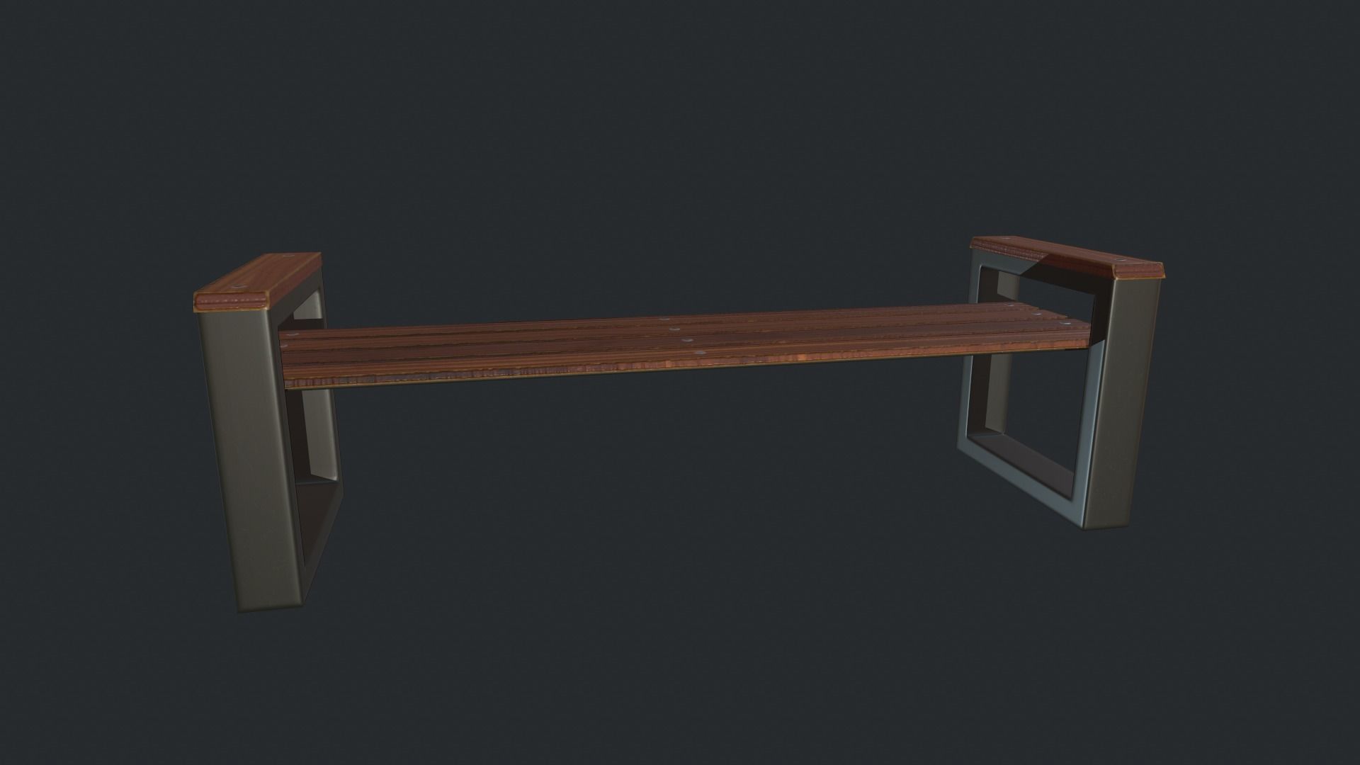 Modern Bench  Low-poly 3D model_3