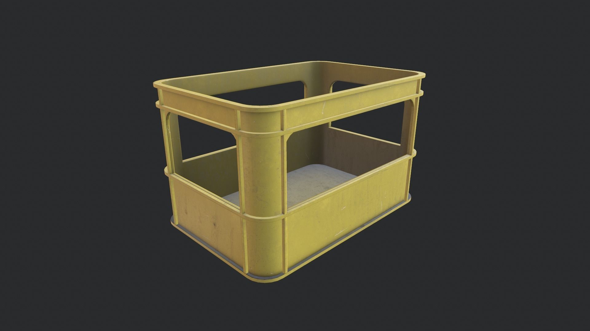 Heavy Plastic Crate Low-poly 3D model_5