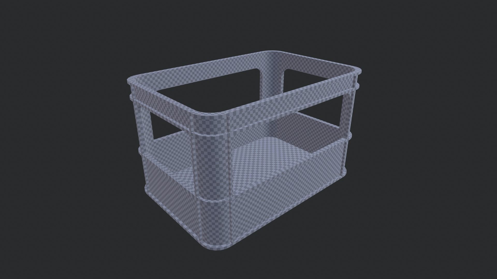 Heavy Plastic Crate Low-poly 3D model_10