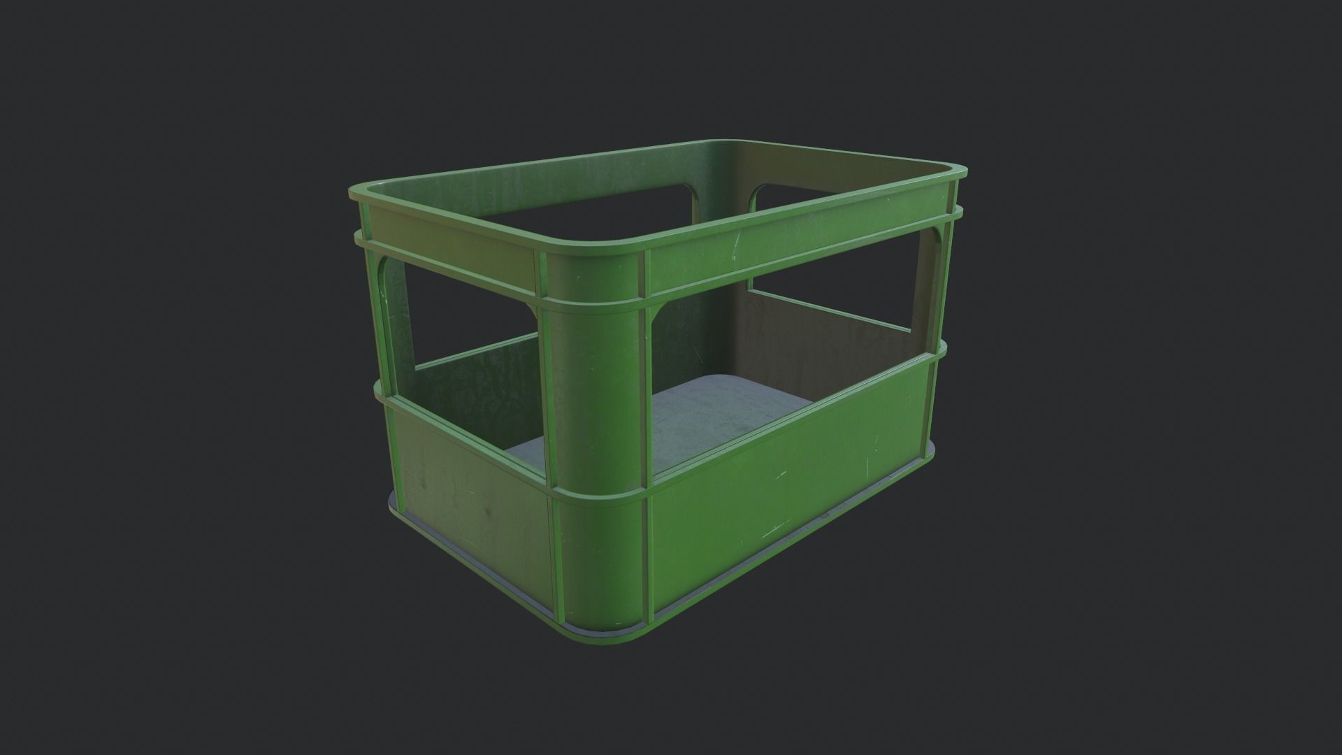 Heavy Plastic Crate Low-poly 3D model_6