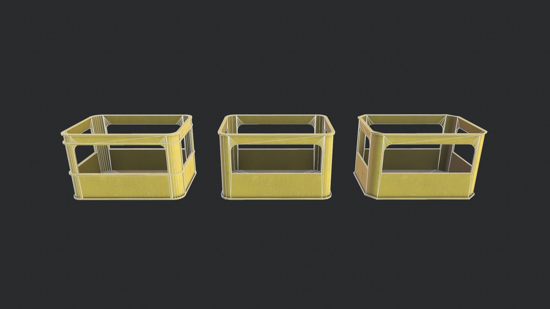 Heavy Plastic Crate Low-poly 3D model_9