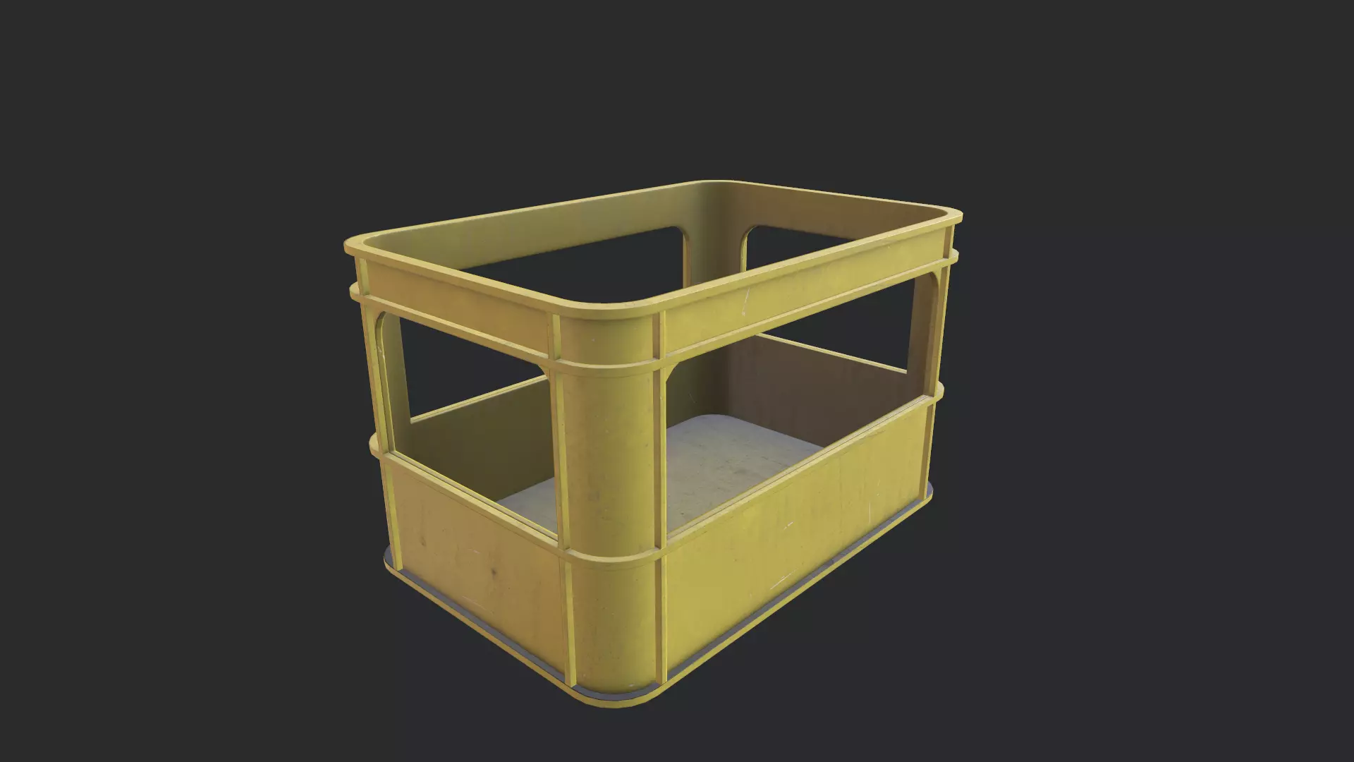 Heavy Plastic Crate Low-poly 3D model_0