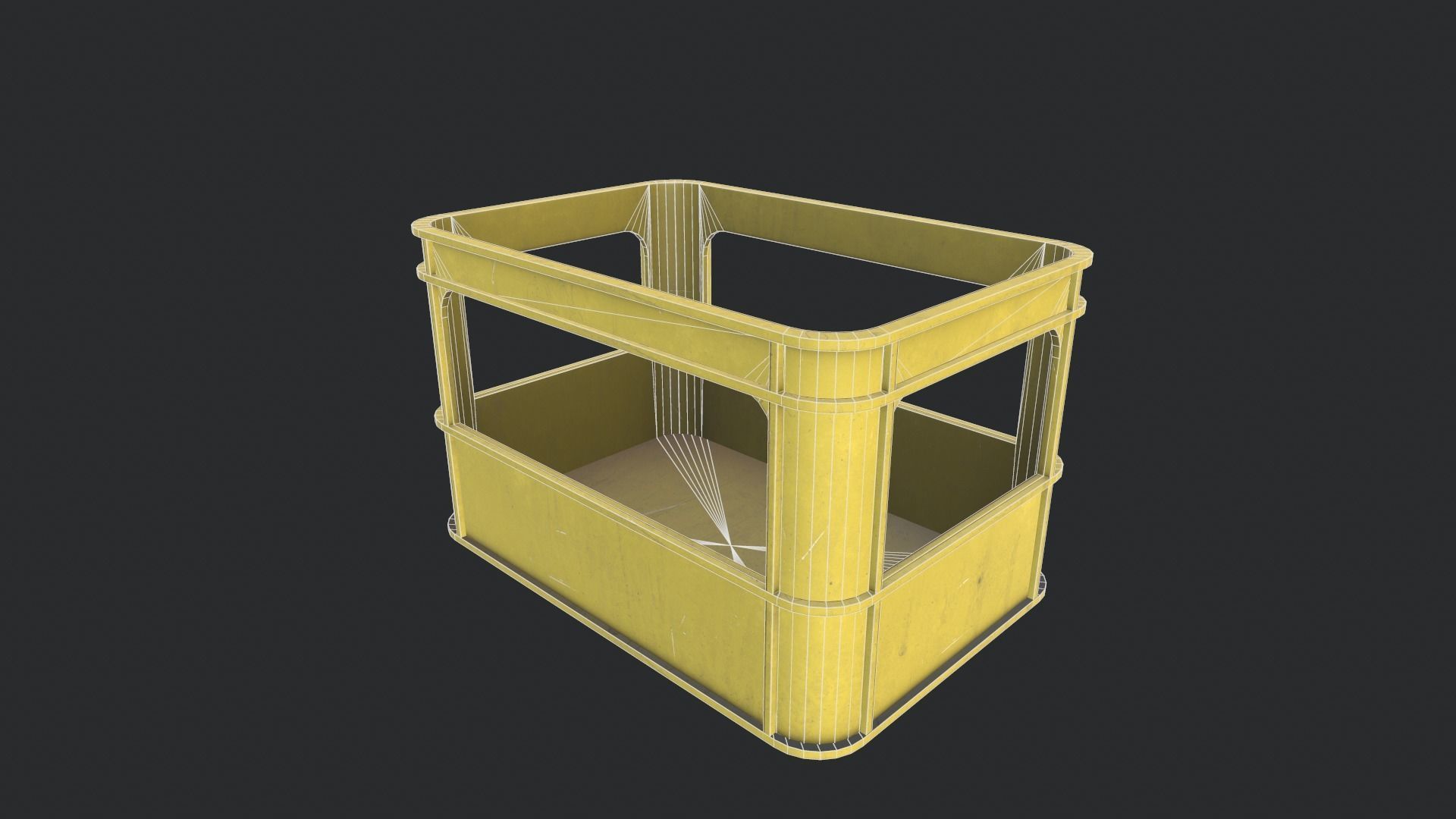 Heavy Plastic Crate Low-poly 3D model_8