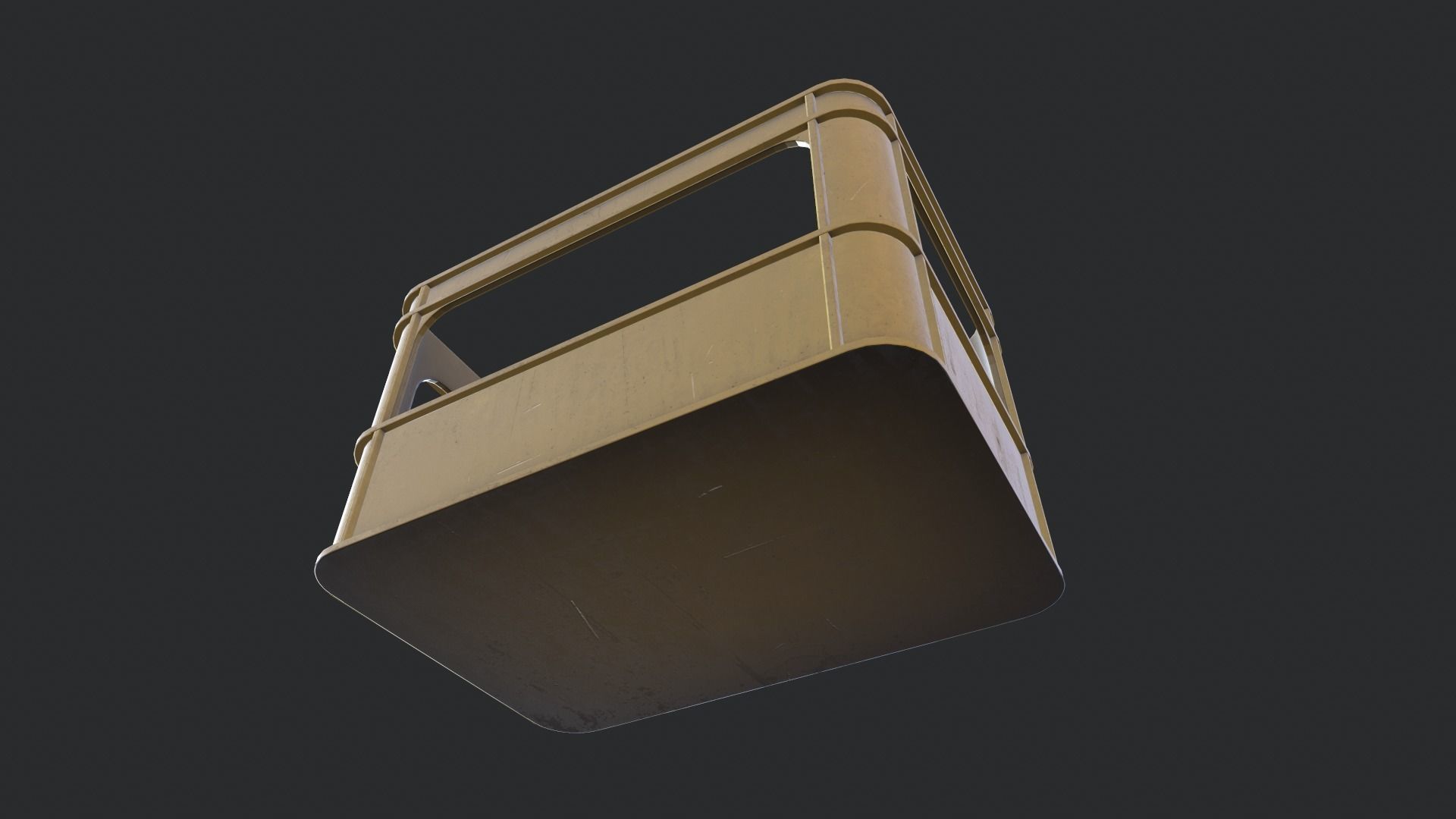 Heavy Plastic Crate Low-poly 3D model_2