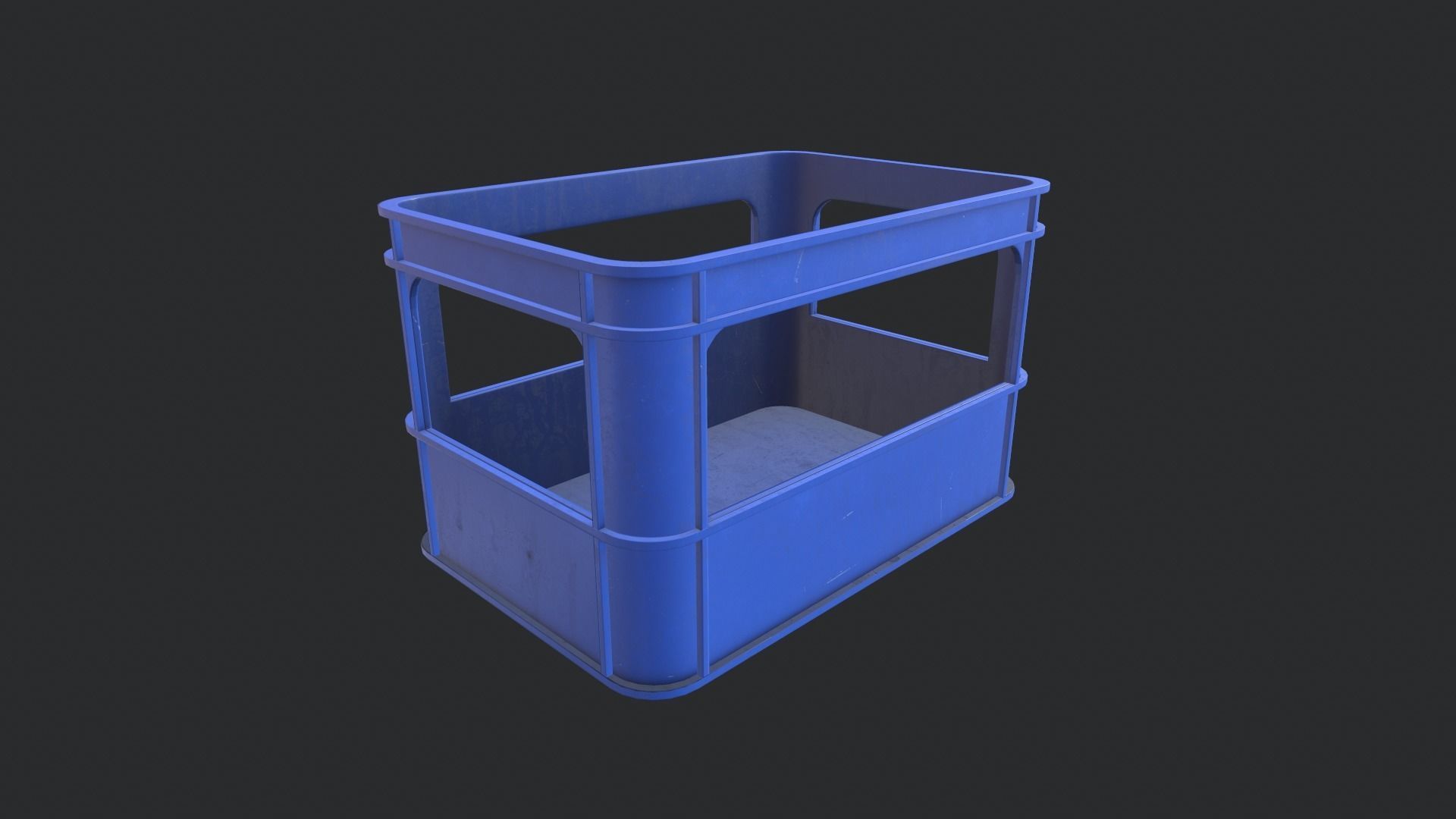 Heavy Plastic Crate Low-poly 3D model_7