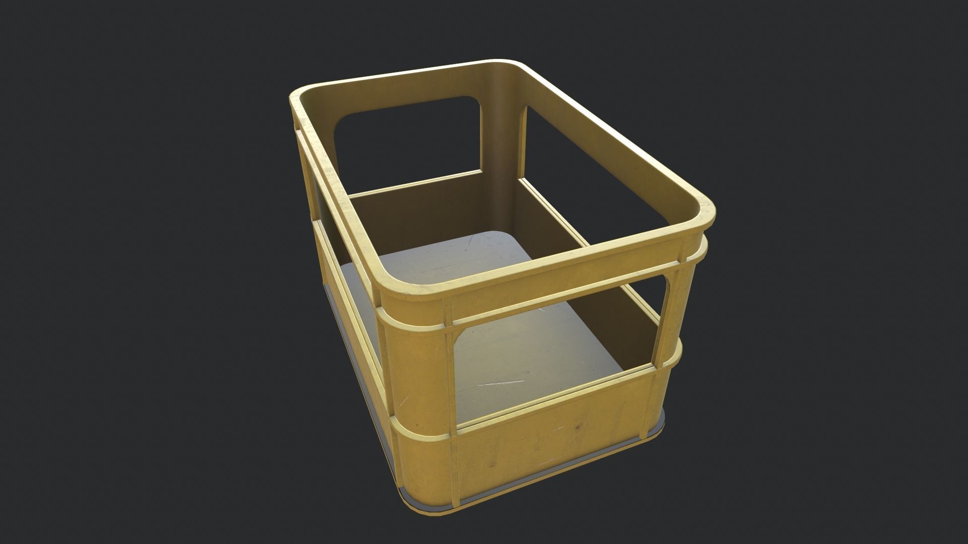Heavy Plastic Crate Low-poly 3D model_1