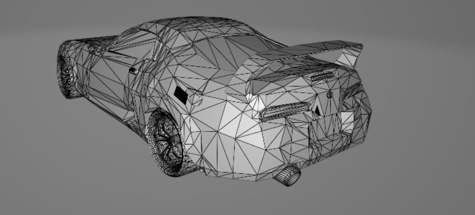 Toyota Supra mk4 Low Poly  Low-poly 3D model_16