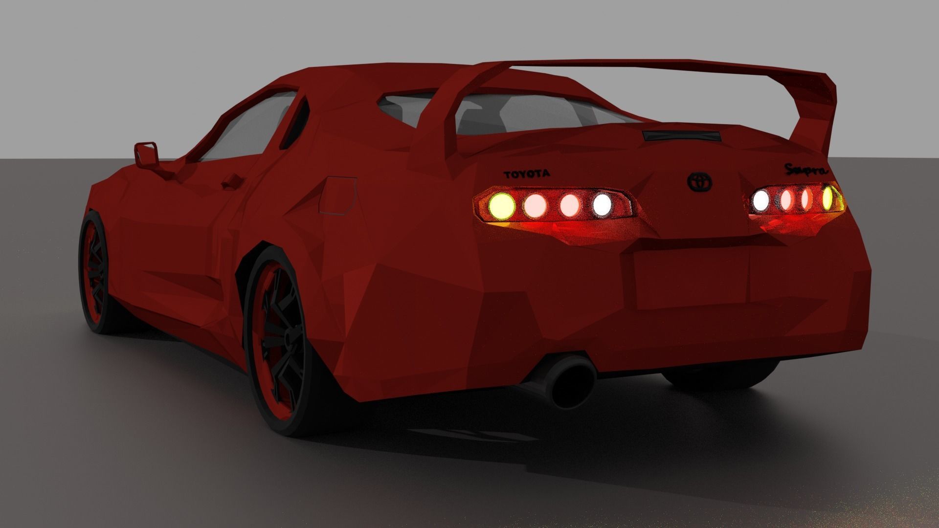 Toyota Supra mk4 Low Poly  Low-poly 3D model_5